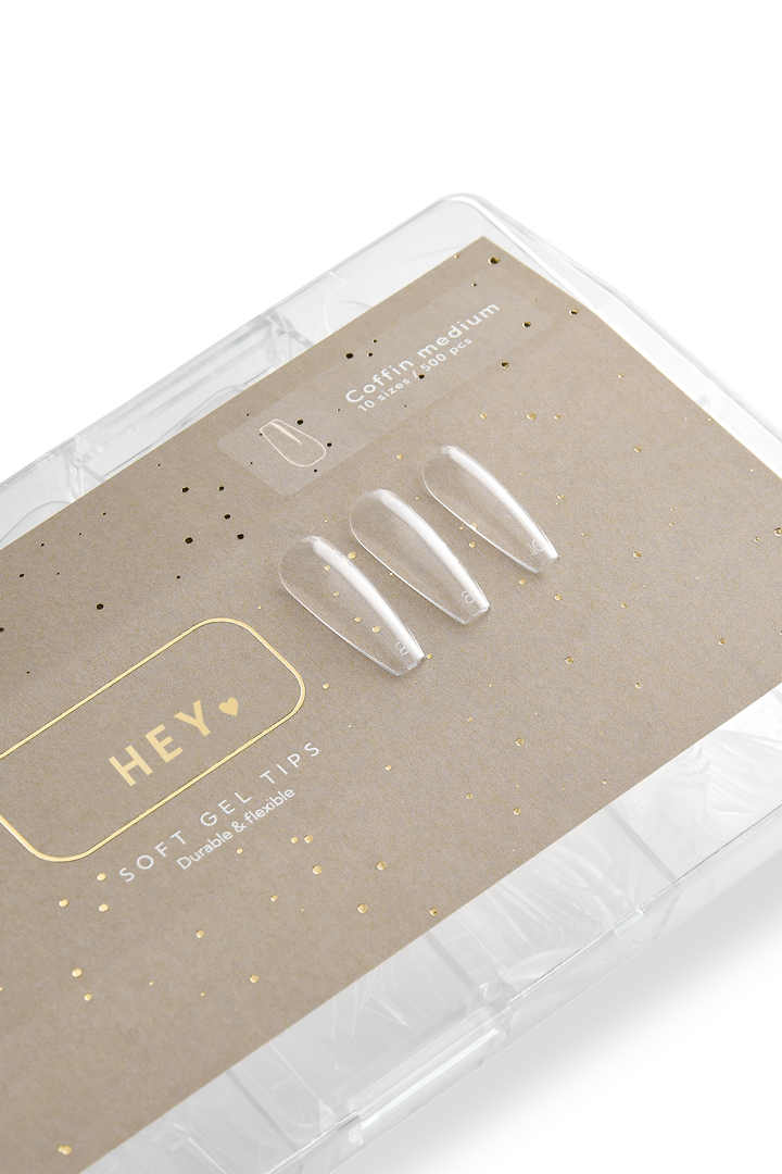 HEYLOVE. Gel Tips, Coffin Medium, 500 pcs, Гелеві Тіпси, балерина середня, 500 шт #2