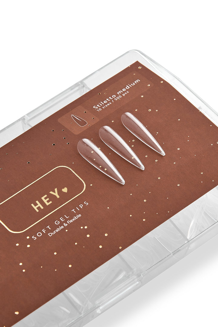 HEYLOVE. Gel Tips, Stiletto Medium, 500 pcs, Гелеві Тіпси, cередній стилет, 500 шт #2