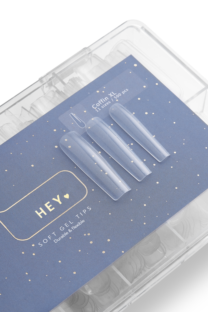 HEYLOVE. Gel Tips, Coffin XL, 500 pcs,  Гелеві Тіпси, балерина XL, 500 шт #2