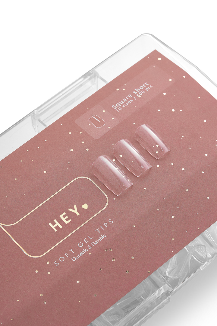 HEYLOVE. Gel Tips, Square Short, 500 pcs, Гелеві Тіпси, короткий квадрат, 500 шт #2