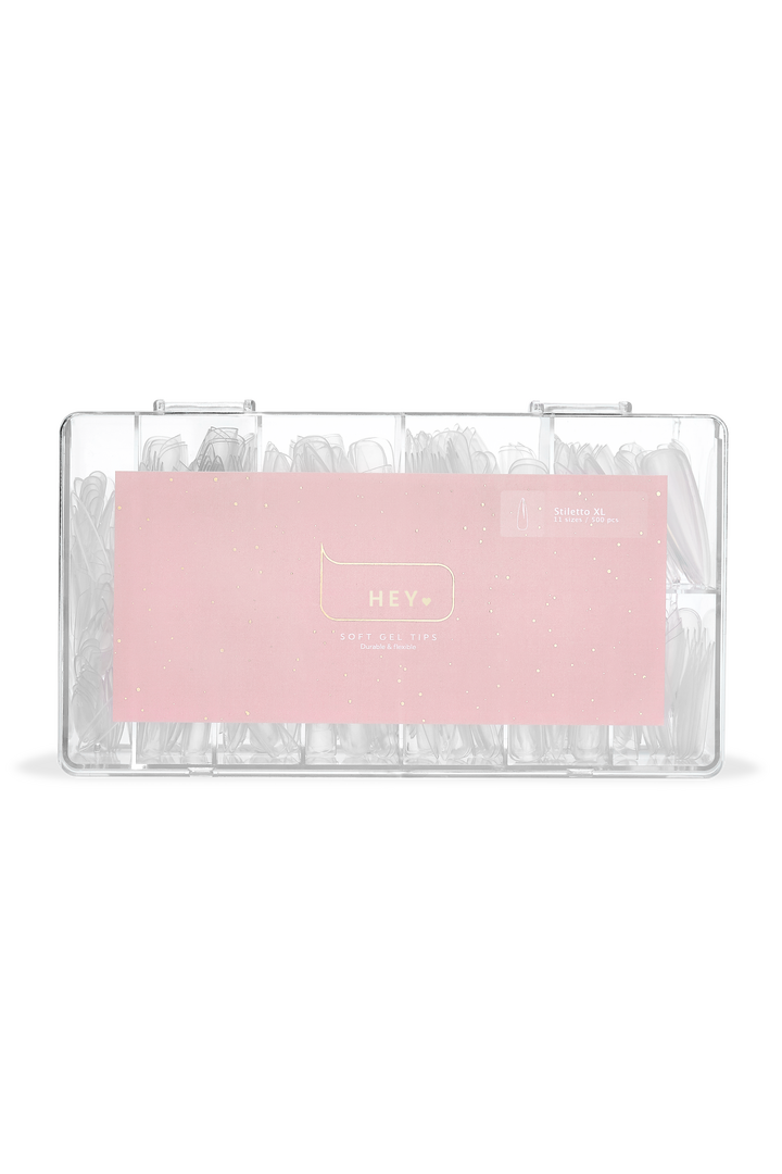 HEYLOVE. Gel Tips, Stiletto XL, 500 pcs, стилет XL, Гелеві Тіпси, 500 шт #1