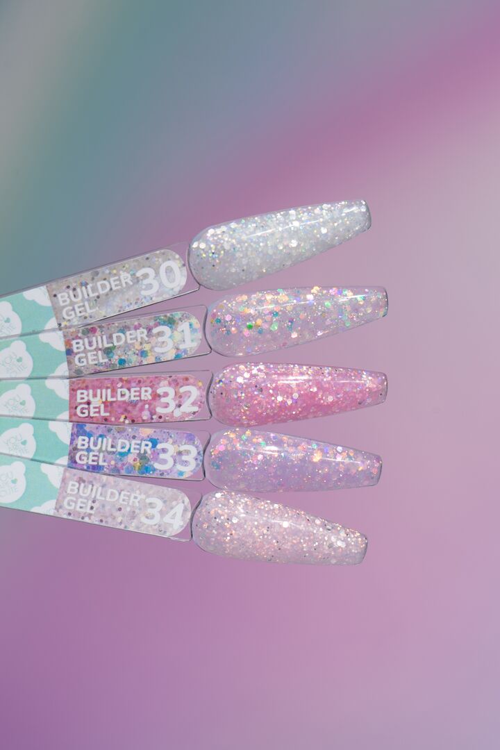 You Are Cute. Builder Gel #30, 15 ml, гель для нарощування з блискучими частинками #3