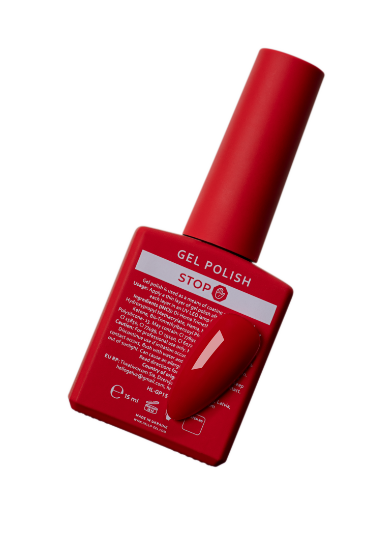 HEYLOVE. Gel Polish, STOP, 15 ml, gel polish, vermelho vivo clássico #3
