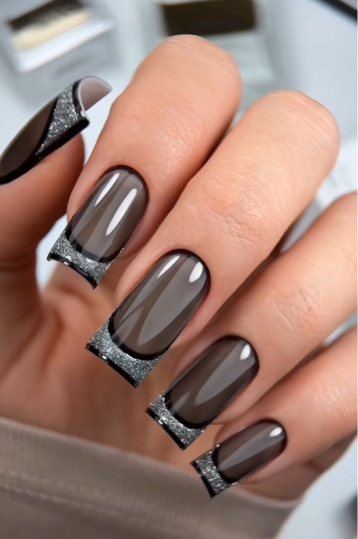 HEYLOVE. "Black Side" Top coat, 15 ml, черный полупрозрачный топ без липкого слоя #2