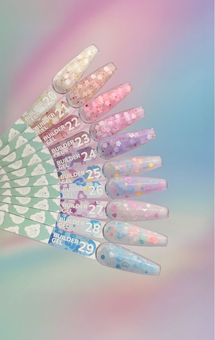 You Are Cute. Builder Gel #25, 15 ml, гель для нарощування з кольоровими сердечками #4
