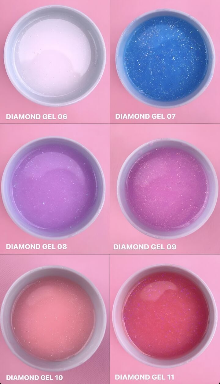 LUNAmoon. Diamond Builder Gel #8, 15 ml, gel para extensión con purpurina #4