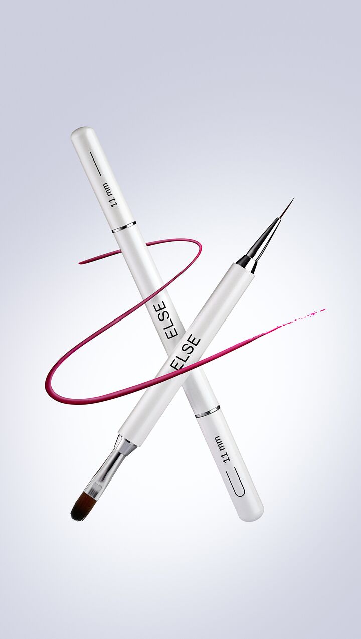 ELSE. Brush, 11 mm. Doppelseitiger Pinsel, Liner + Oval #4