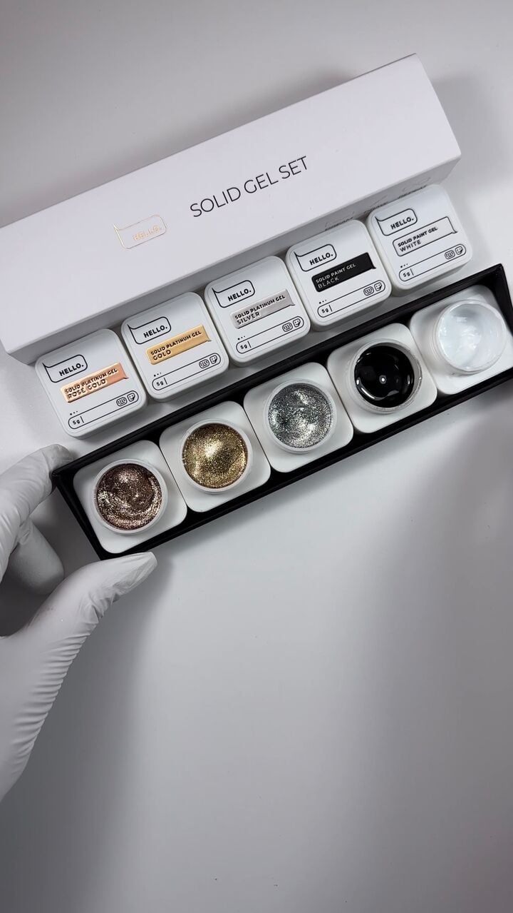 HEYLOVE. Solid paint set, White, 5*5 g, набір гель-фарб #2