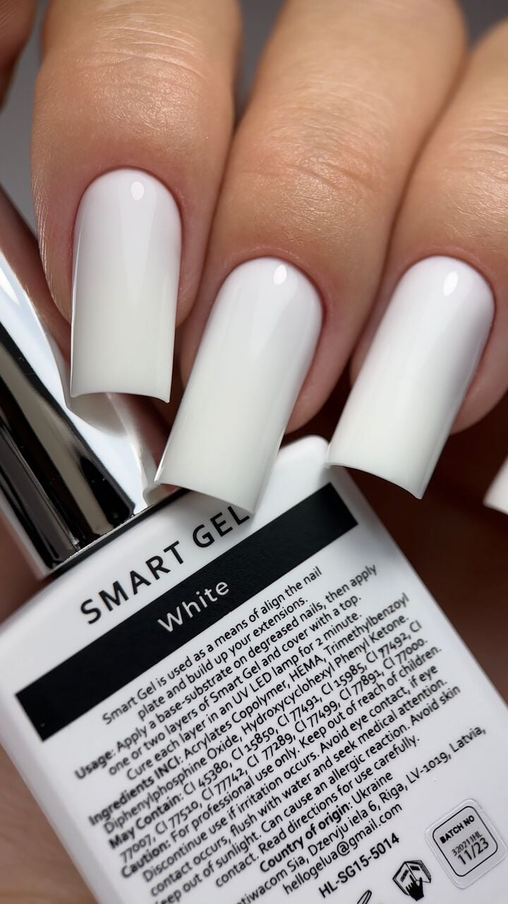 HEYLOVE. Smart gel, WHITE, 15 ml, liquid builder gel, gel per allungamento, bianco #2