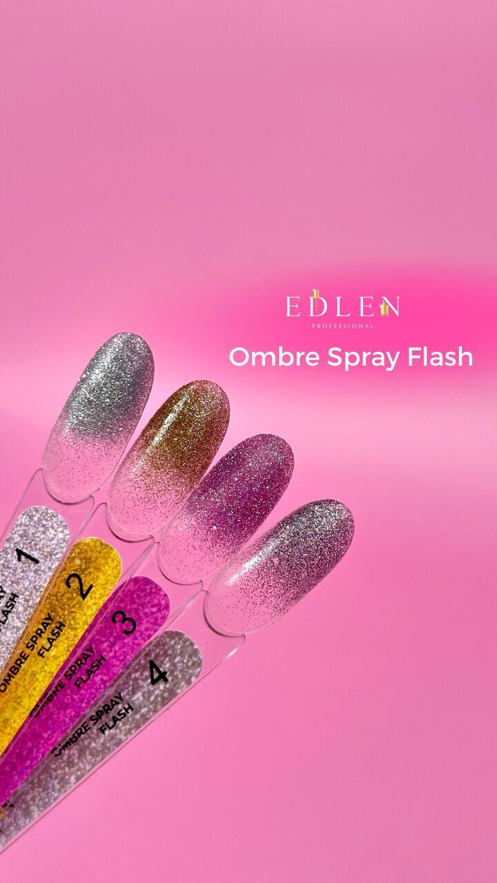 EDLEN Ombre Spray Flash №2, 7.5g, світловідбиваюча пудра для дизайну #2