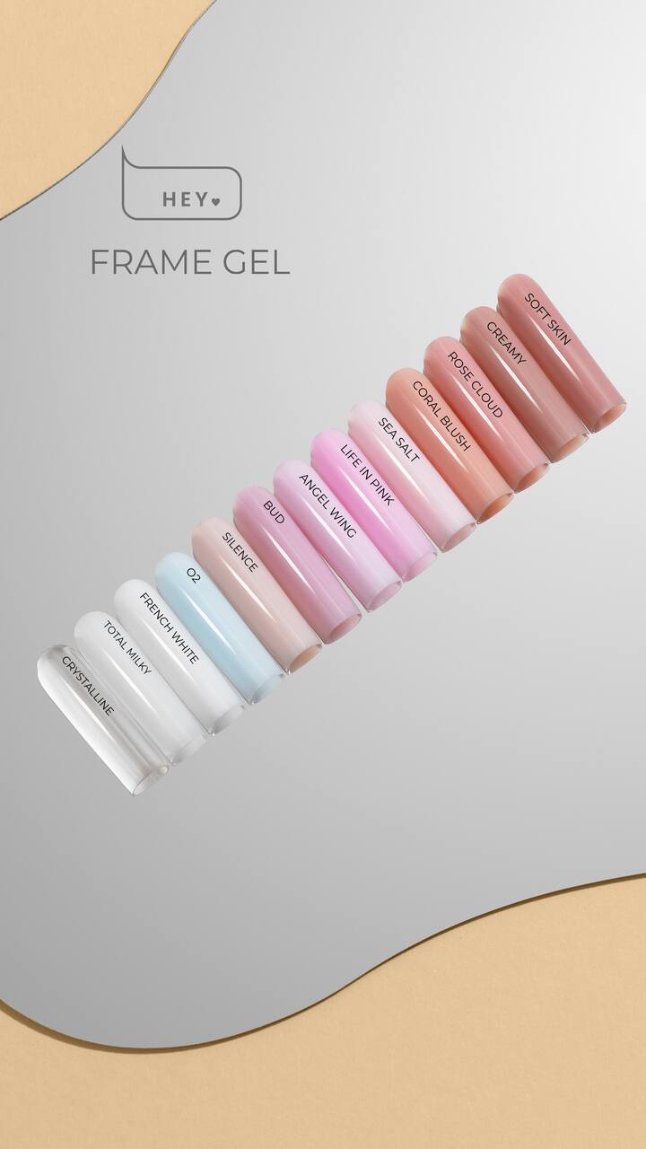 HEYLOVE. Frame builder Gel with Pump, TOTAL MILKY, 30 ml, універсальний гель для нарощування з помпою, молочний #2