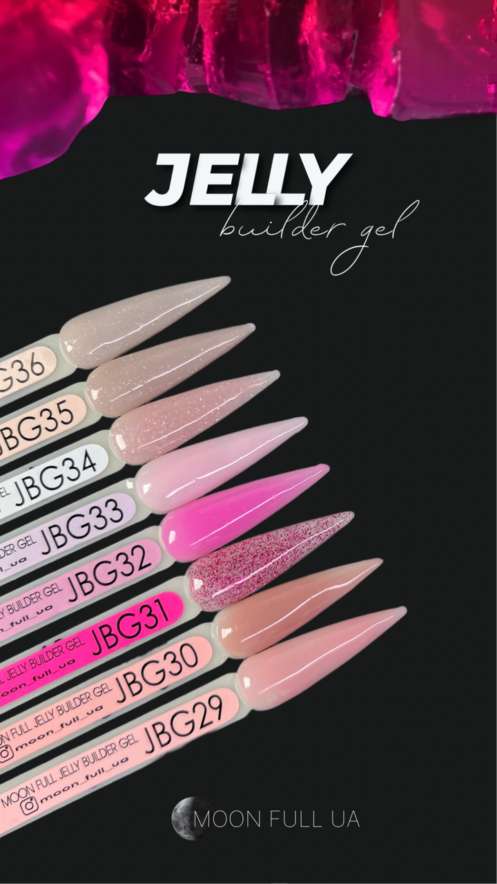 MOON FULL. Jelly builder gel, #34, 30 ml. Jelly-Gel für Nagelverlängerung #2