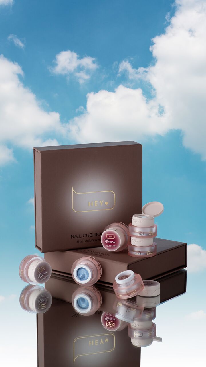 HEYLOVE. Nail Cushion set «Brown», 6 pcs, набір гелевих фарб для омбре, стемпінгу та малювання #4
