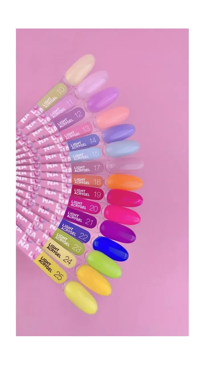LUNAmoon. Light Acrygel #19 Neon ruby, 13 ml, gel líquido, neón rubí #3