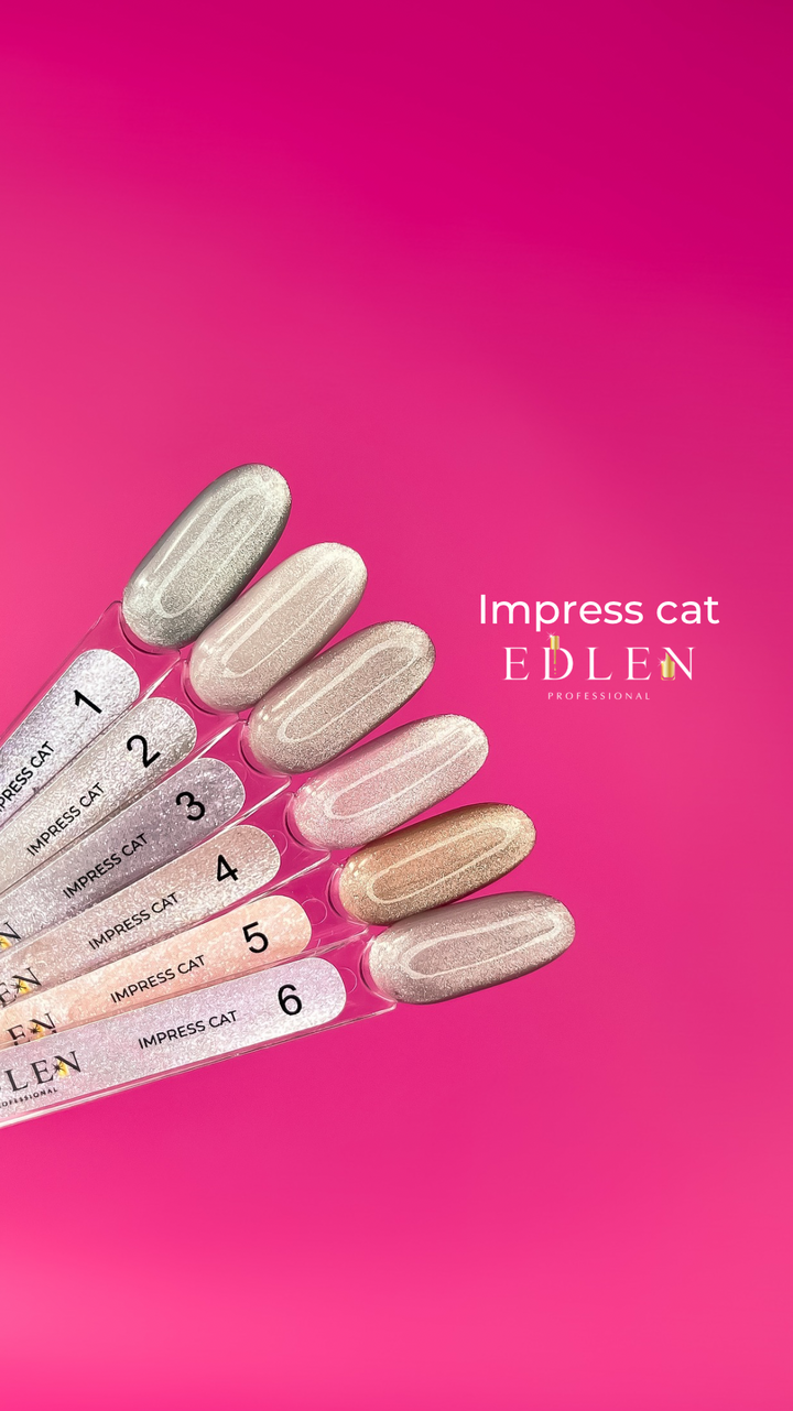 EDLEN. Gel Polish Impress Сat №6, 9 ml, світловідбиваючий гель-лак "котяче око" #2