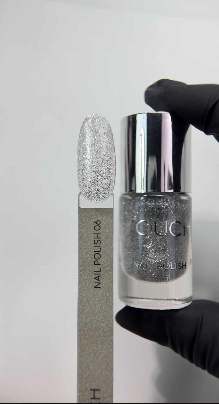 TOUCH. Nail Polish, #06, 8 ml. Лак для нігтів, прозорий зі сріблястими частинками #2