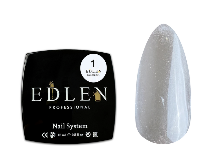 EDLEN. Builder gel #01, Clear, 15 ml, прозорий #2
