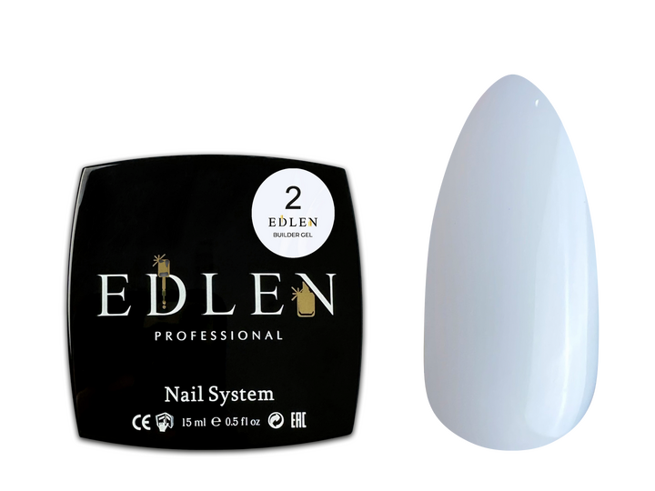 EDLEN. Builder gel #02, Milky, 15 ml, молочний #2