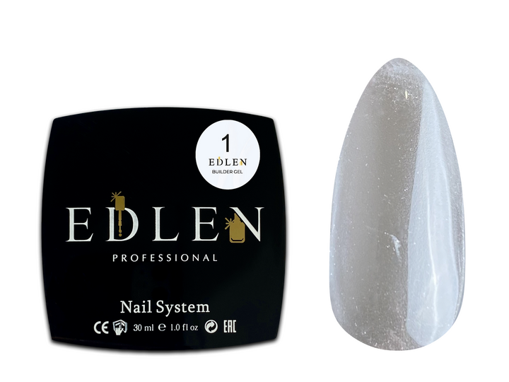 EDLEN. Builder gel #01, Clear, 30 ml, прозорий #2