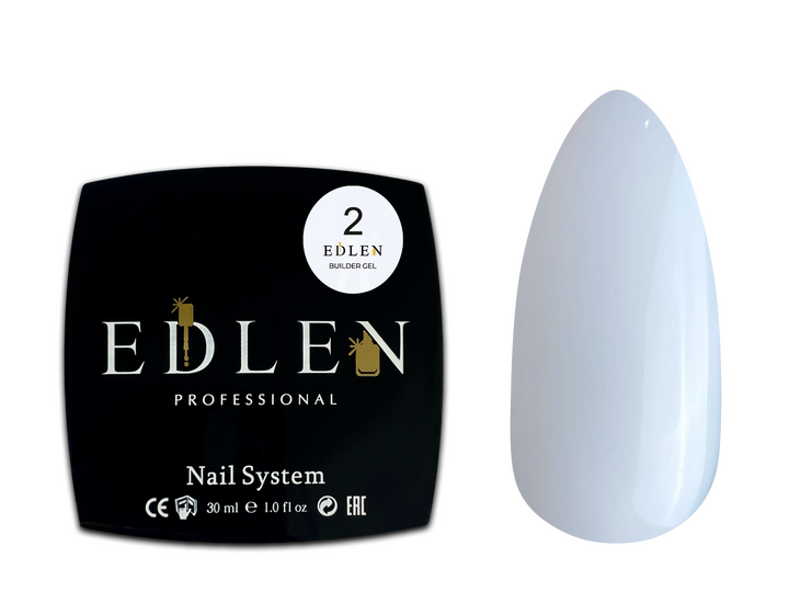 EDLEN. Builder gel №02, Milky, 30 ml, молочний #2