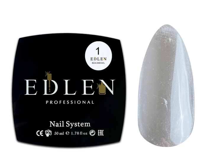 EDLEN. Builder gel #01, Clear, 50 ml, прозорий #2