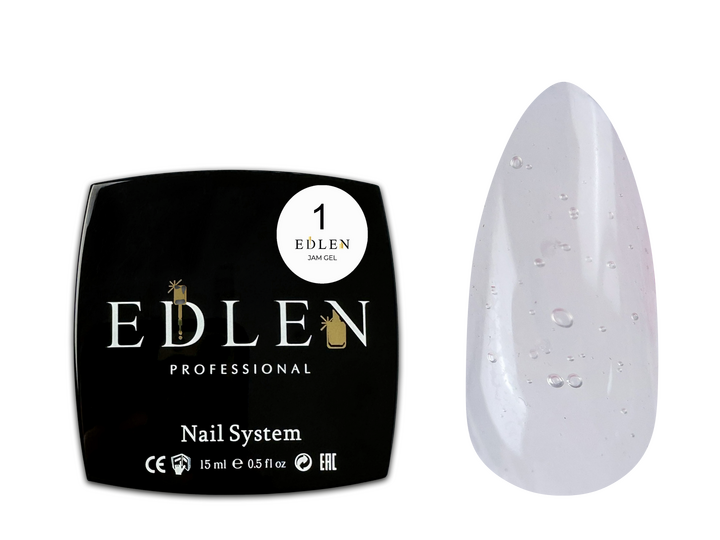 EDLEN Jam gel №1 CLEAR, 15 ml, гель-желе, прозорий #2