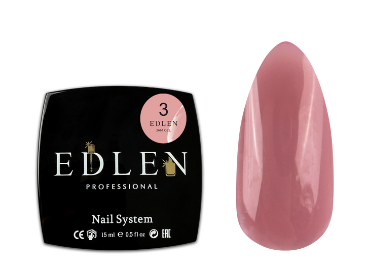 EDLEN Jam gel №3 PINK, 15 ml, гель-желе, рожевий #2