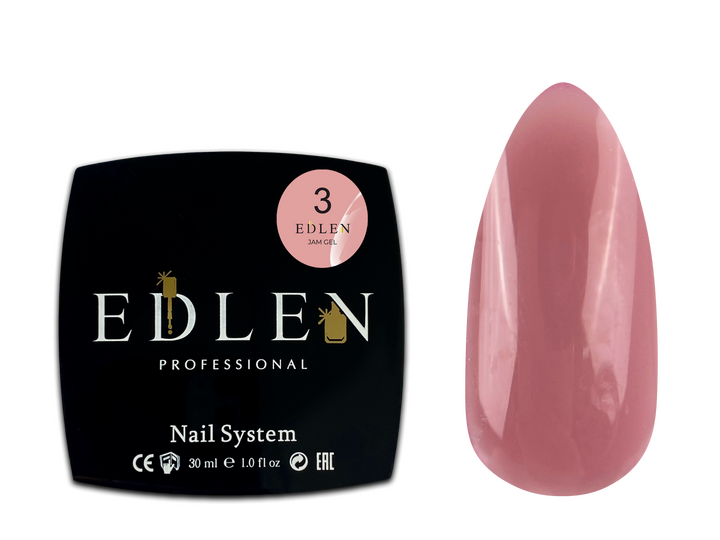 EDLEN Jam gel №3 PINK, 30 ml, гель-желе, рожевий #2