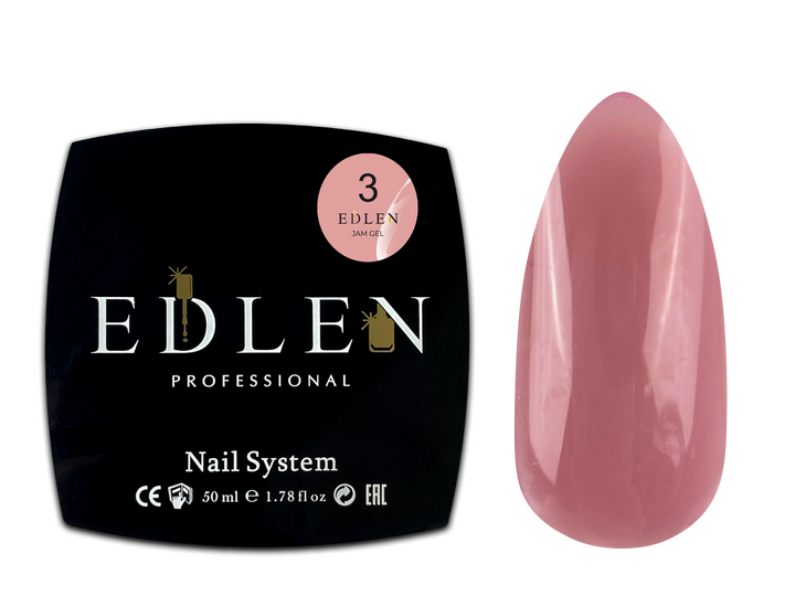 EDLEN Jam gel №3 PINK, 50 ml, гель-желе, рожевий #2