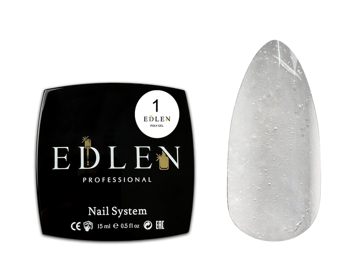 EDLEN. Polygel #01, Clear, 15 ml, полігель, прозорий #2