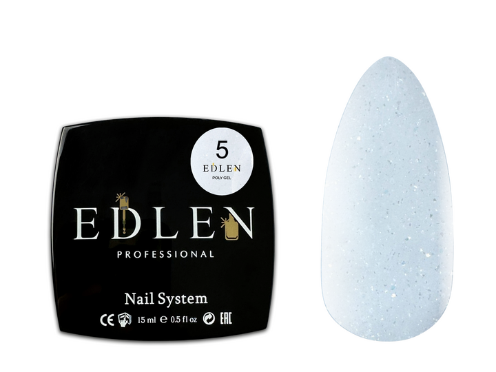 EDLEN. Polygel #05, 15 ml, полігель, молочний із золотим шиммером #2