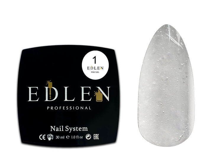 EDLEN. Polygel #01, Clear, 30 ml, полігель, прозорий #2