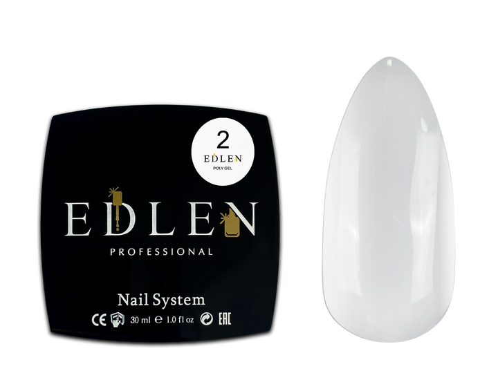 EDLEN. Polygel #02, Milky, 30 ml, полігель, біло-молочний #2