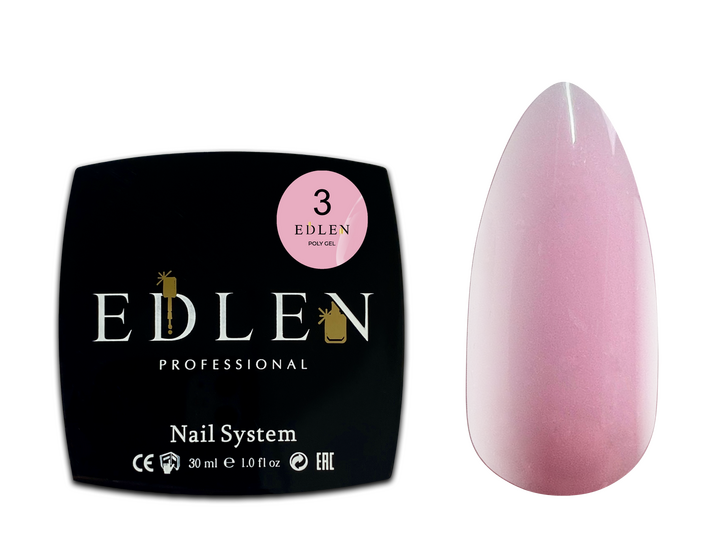 EDLEN. Polygel #03, Pink, 30 ml, полігель, рожевий #2