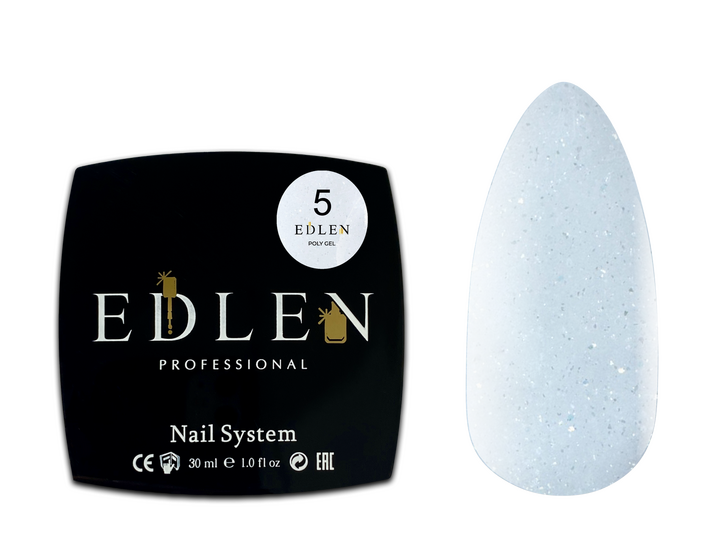 EDLEN. Polygel #05, 30 ml, полігель, молочний із золотим шиммером #2