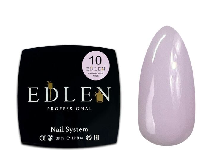 EDLEN Water Acrygel NUDE №10, 30 ml, рідкий гель, молочно-фіолетовий #2