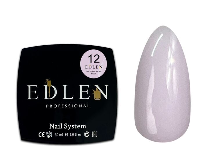 EDLEN Water Acrygel NUDE №12, 30 ml, рідкий гель, світло-ліловий #2