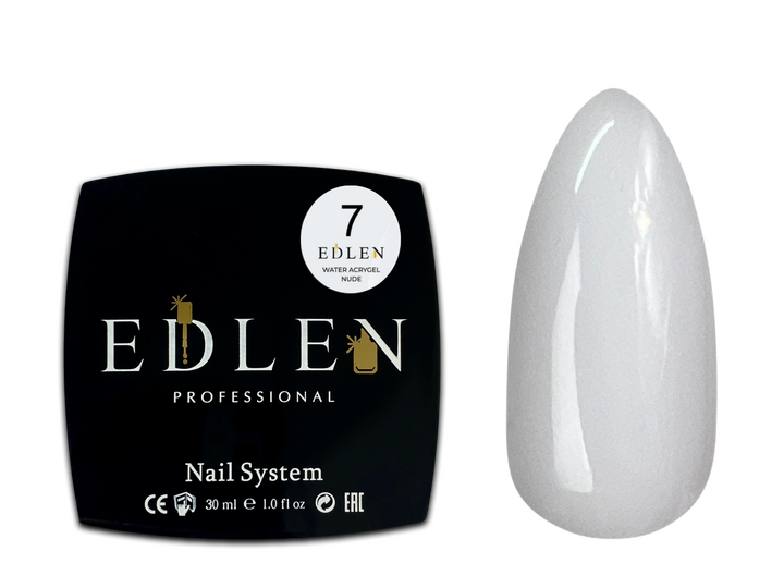 EDLEN Water Acrygel NUDE №07, 30 ml, рідкий гель, молочний щільний #2