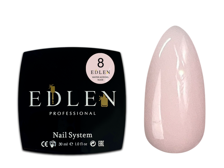 EDLEN, Water Acrygel №08, NUDE, 30 ml, рідкий гель, світло-персиковий #2