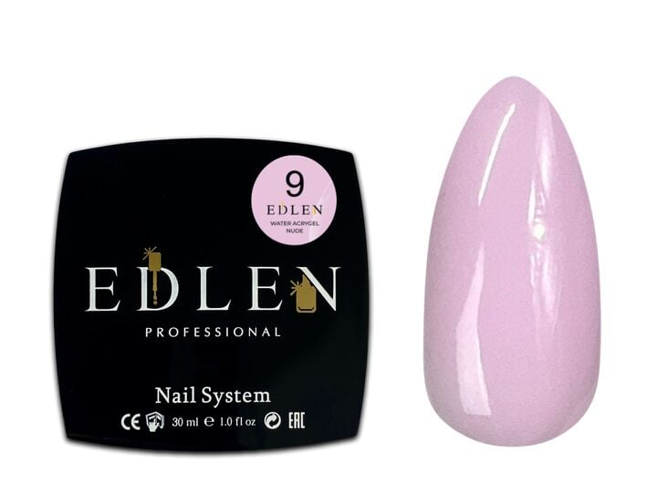 EDLEN, Water Acrygel №09, NUDE, 30 ml, рідкий гель, ніжно-рожевий #2