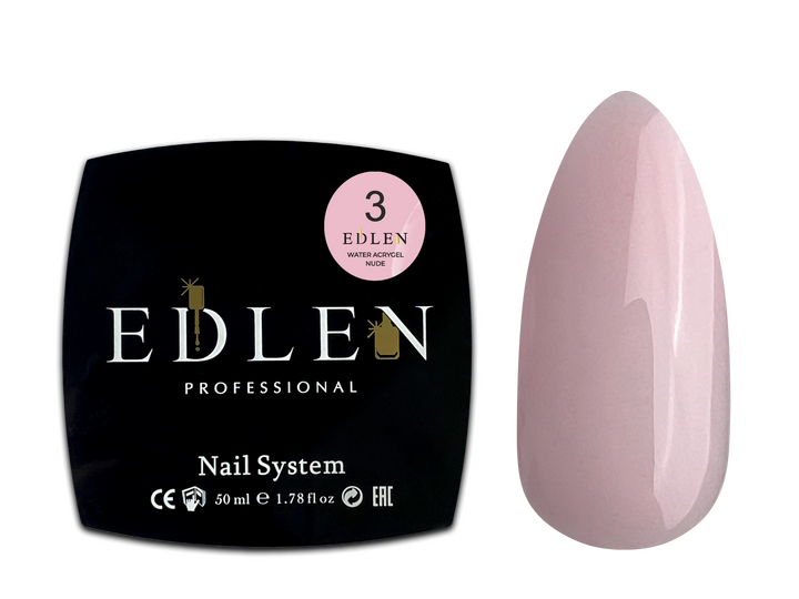 EDLEN. Water Acrygel, NUDE #03, Powder, 50 ml, рідкий гель, рожево-пудровий #2