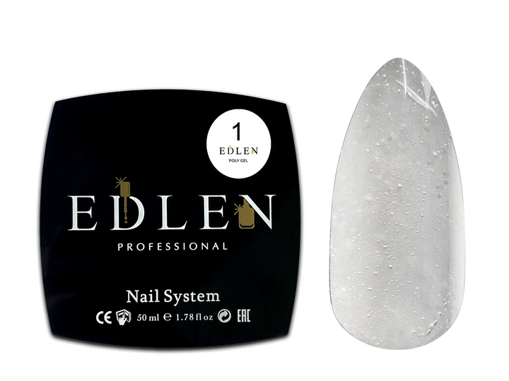 EDLEN. Polygel #01, Clear, 50 ml, полігель, прозорий #2