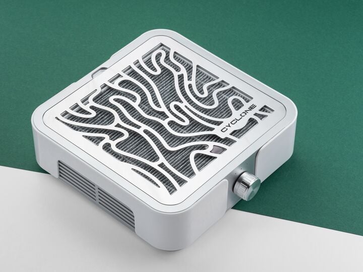 CYCLONE. Desktop portable Nail dust collector, "CYCLONE X2 SILVER", 72W. Надпотужна витяжка з додатковим USB-портом #5