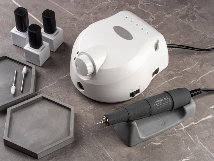 KRYPTON. Nail drill XPS-400 WHITE/GRAY 65 W. Фрезер для манікюру та педикюру, 40 тісяч оборотів, реверс #11