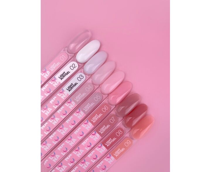 LUNAmoon. Light Acrygel #4 Milky nude, 13 ml, рідкий гель, молочний нюд #3
