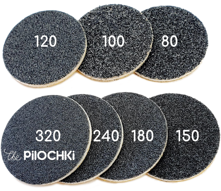 The Pilochki Набір 50 шт, Змінні бафи 150 грит для диска Ø 21 mm, чорні #2