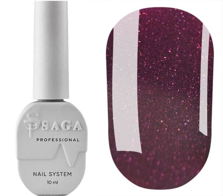 SAGA. Gel Polish "Love Red", #03, 10 ml. Гель-лак з шимером #1
