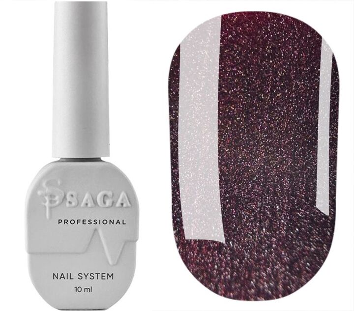 SAGA. Cat's Eye Gel Polish "Love Red", #04, 10 ml. Гель-лак "Котяче око" #1