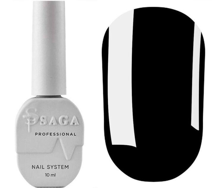 SAGA. Gel Polish, Super Black, 10 ml. Гель-лак, чорний #1