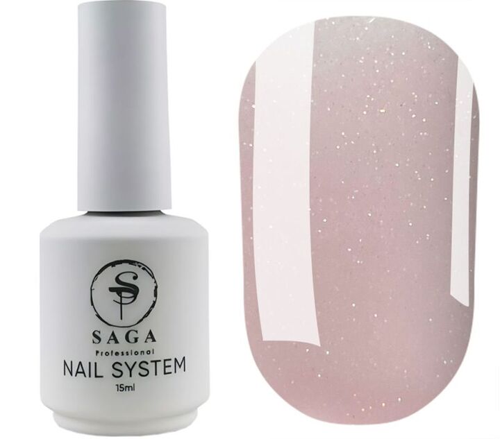 SAGA. Liquid Gel, 15 ml, #20. Рідкий гель для укріплення та нарощування з шимером #2